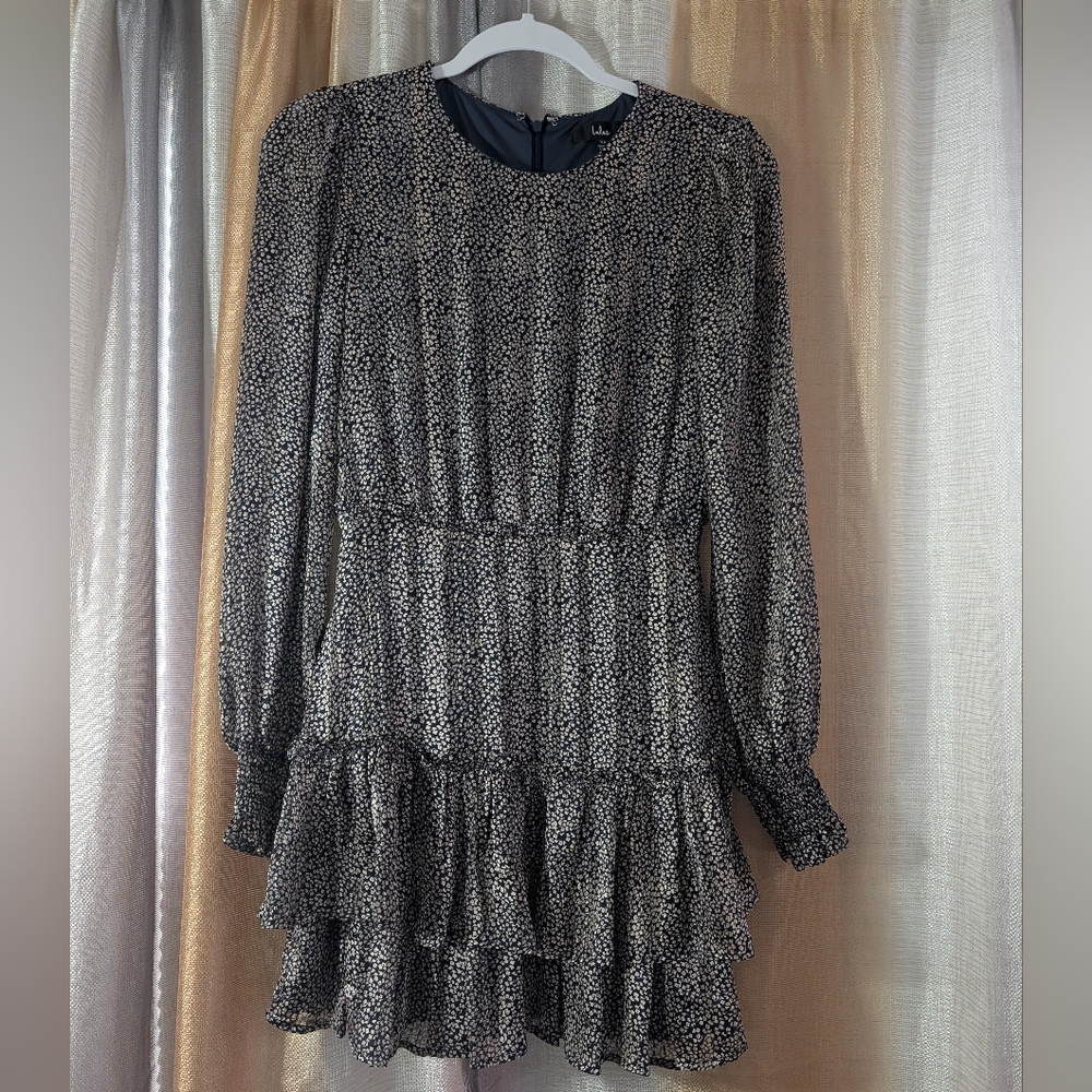 **2 for $40** Lulu's Elegant Black and White Long Sleeve Dress